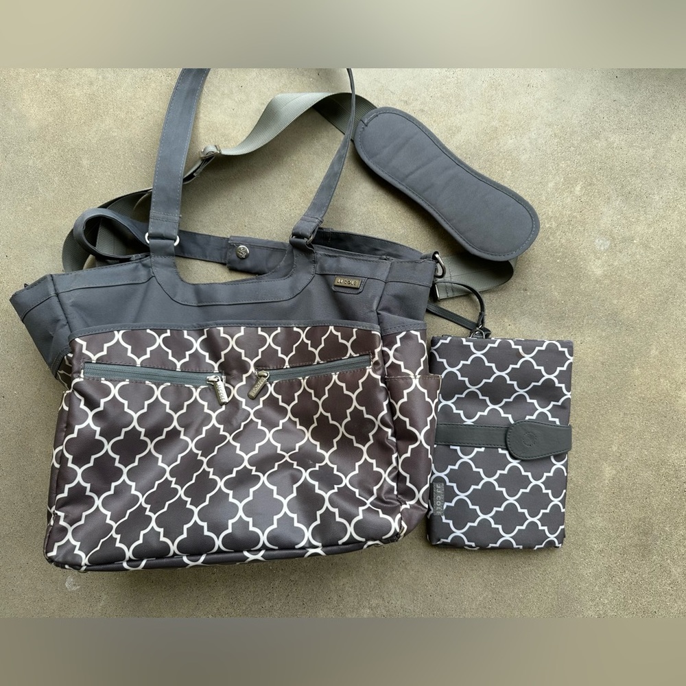 JJ Cole diaper bag with matching changing pad